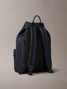 Nylon Monogram Logo Top Flap Backpack, Dark Sapphire, hi-res