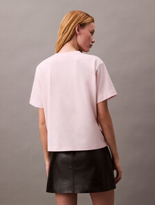 Standard Logo Boxy Varsity Tee, Crystal Pink, hi-res