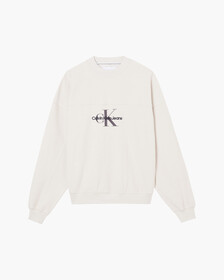 MONOLOGO TEXTURED SWEATSHIRT, Eggshell, hi-res