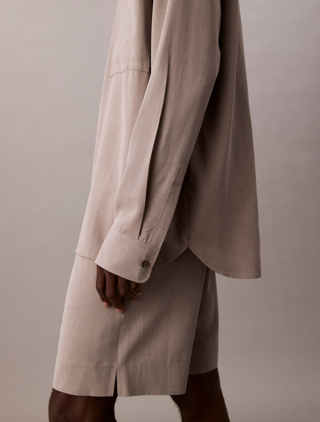 Lyocell Relaxed Shirt, Steeple Gray, hi-res