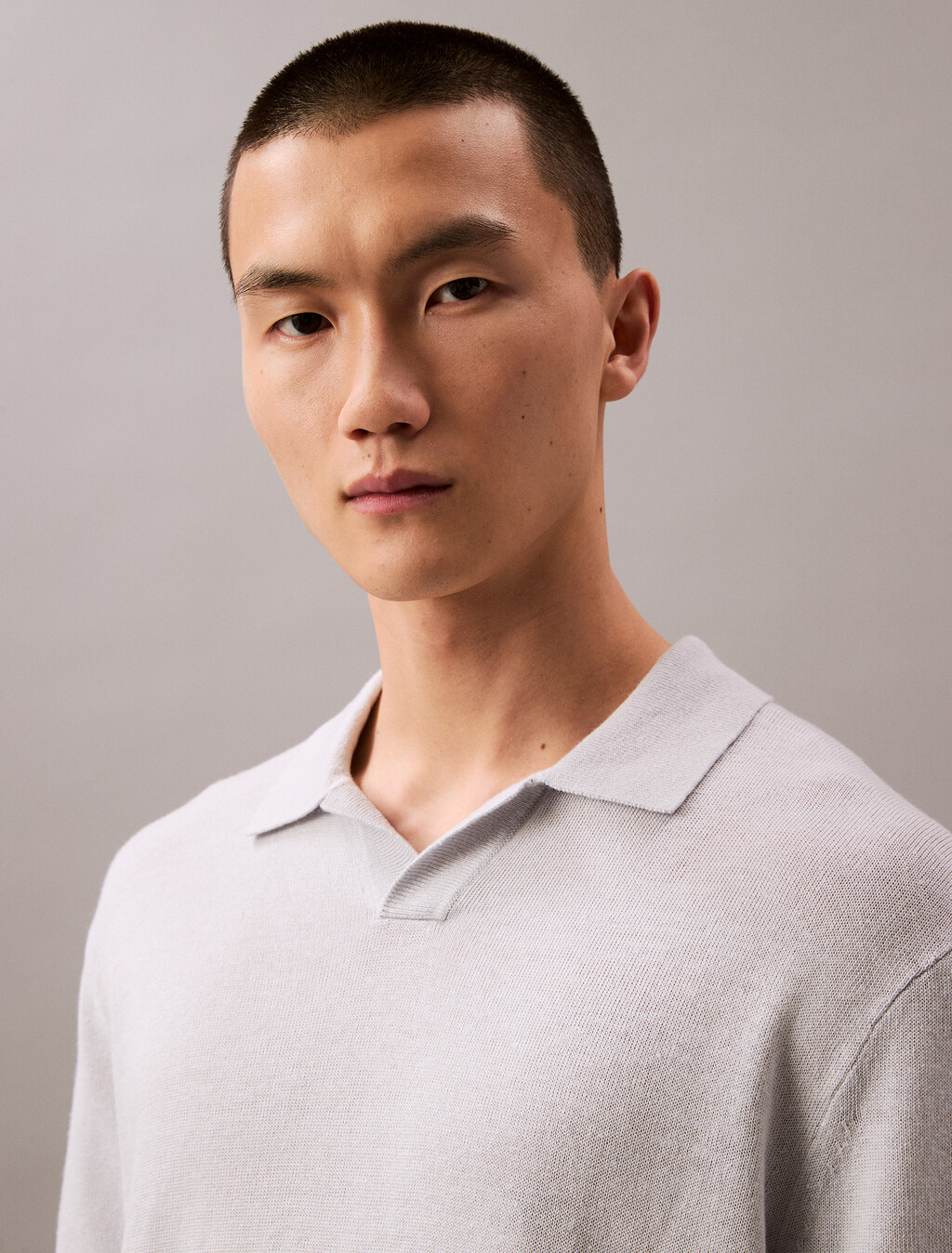 Linen Blend Short Sleeve Jumper, Gray Dawn, hi-res