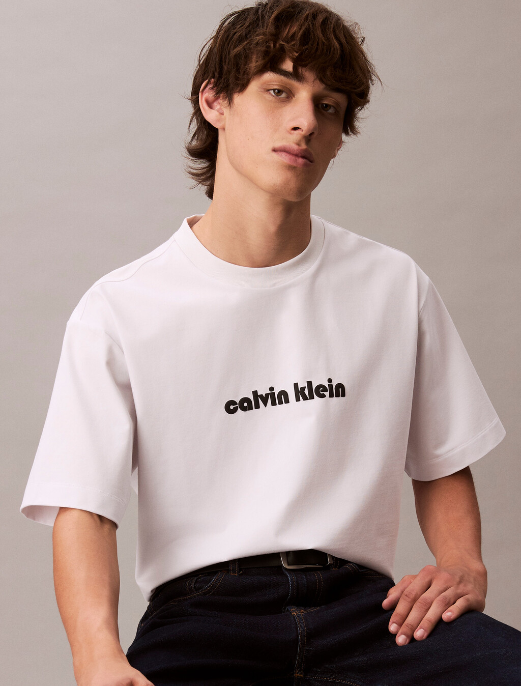 Cooling Jersey Relaxed Logo Tee, Bright White, hi-res