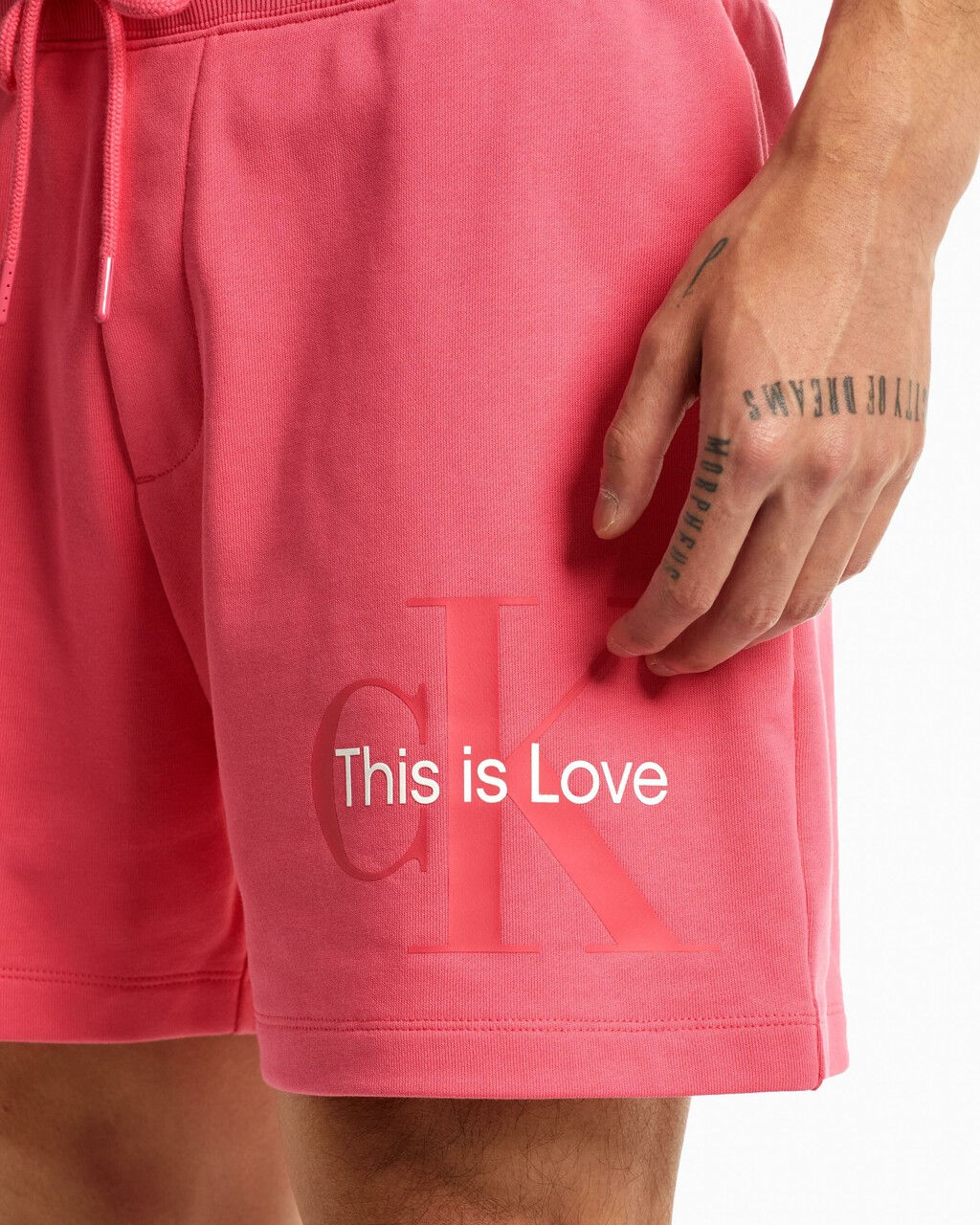 Pride Monogram Sweat Shorts, Pink Flambe, hi-res