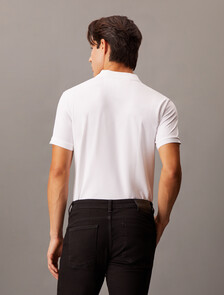 CK Badge Smooth Cotton Slim Polo, Bright White, hi-res