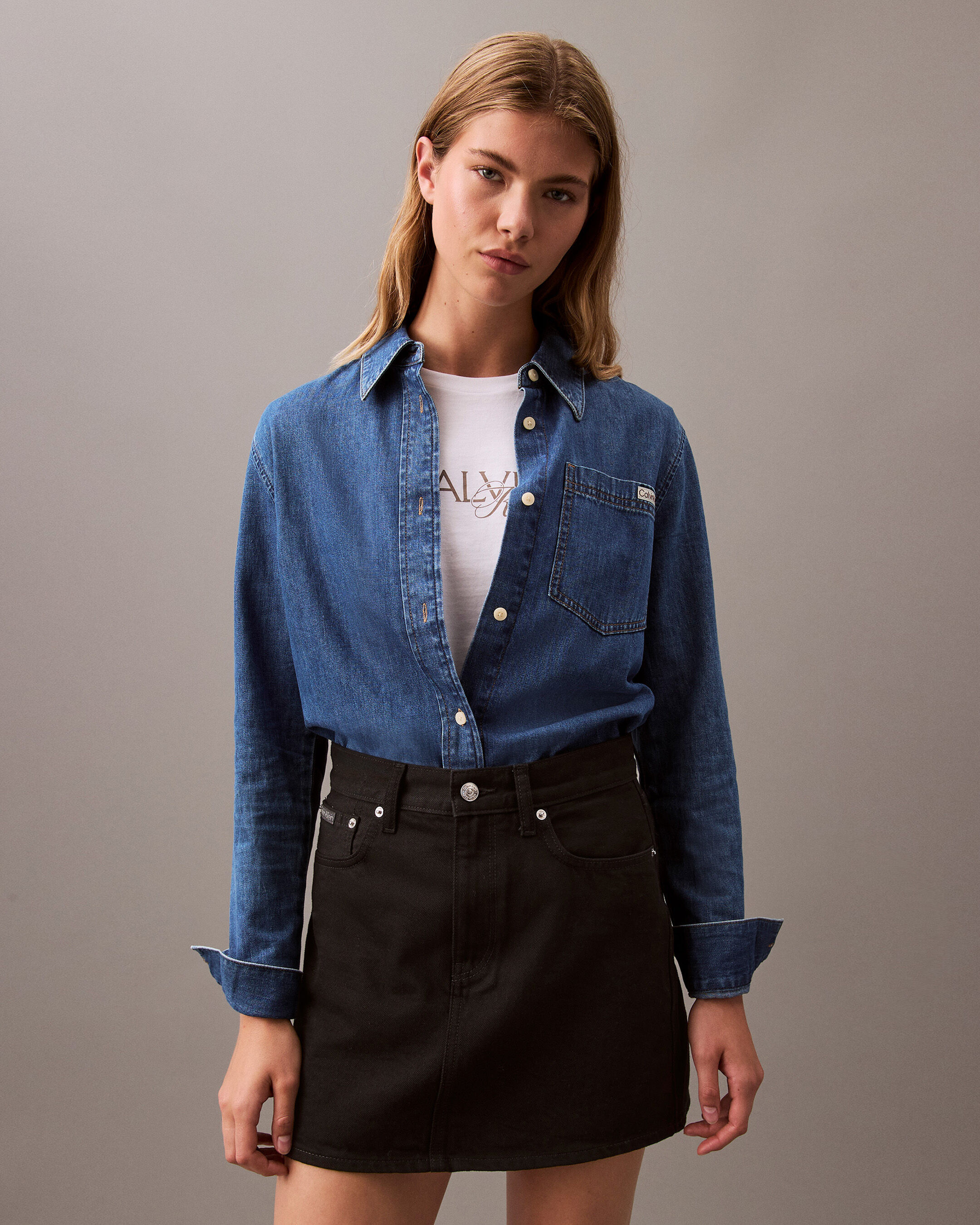 Calvin klein jeans denim skirt store