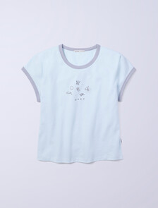 Jung Kook for Calvin Klein Icons Graphic Ringer Baby Tee, Pale Horizon, hi-res