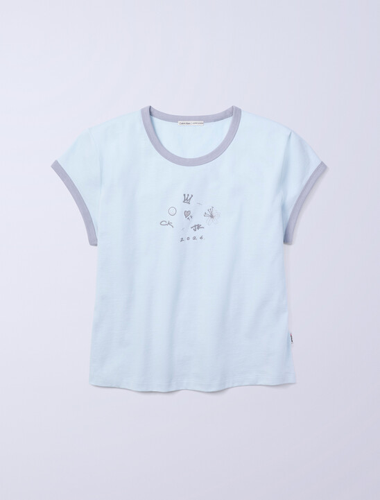 Jung Kook for Calvin Klein Icons Graphic Ringer Baby Tee