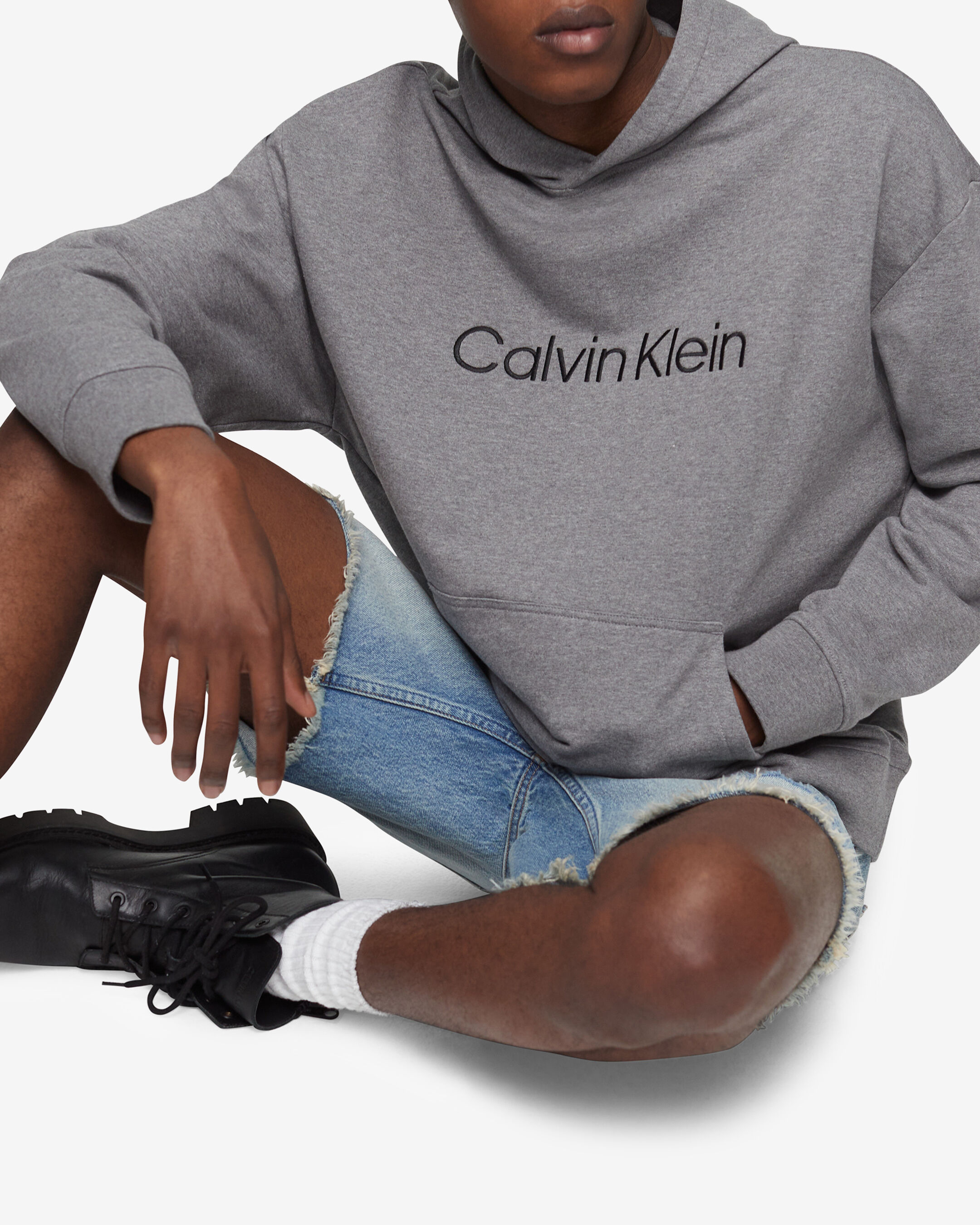 Mens grey calvin klein new arrivals hoodie