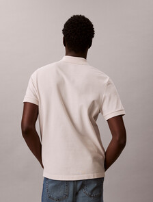 Cotton Piqu&eacute; Open Collar Polo Shirt, White Sand, hi-res