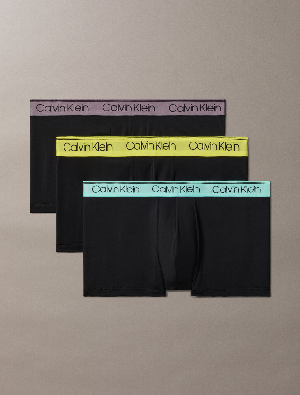 Logo Low Rise Trunk 3 Pack, BLACK BODIES w/ BEAU BLUE/FOGGY MAUVE/KEWL LIME WB, hi-res