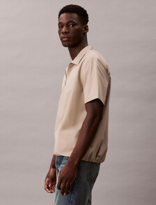 1/4 Zip Bungee Hem Easy Shirt, Vintage Khaki, hi-res