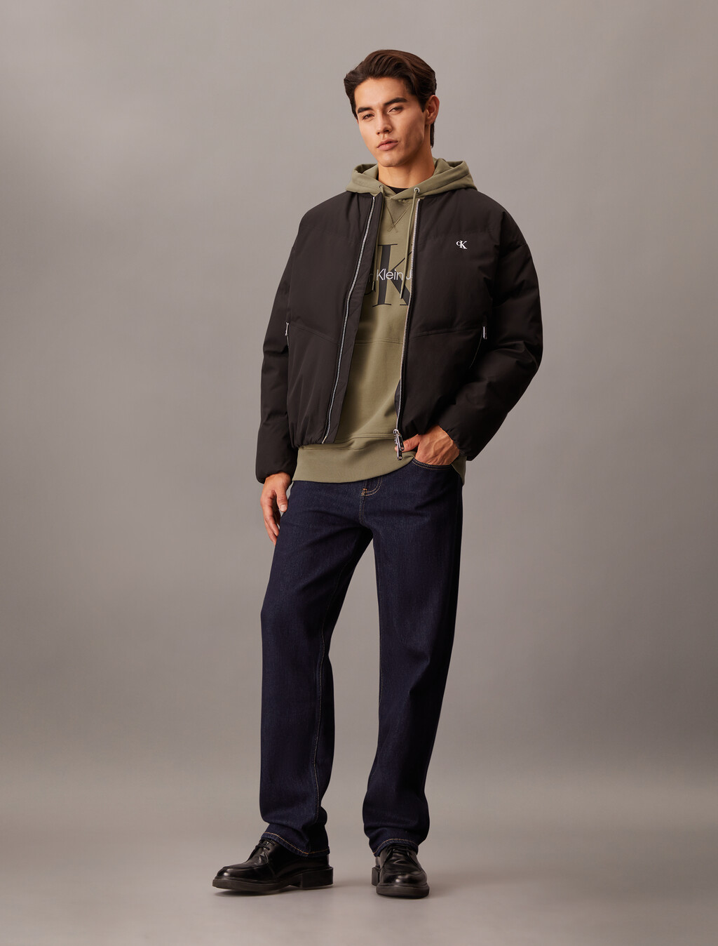 Monogram Relaxed Hoodie, Brindle, hi-res