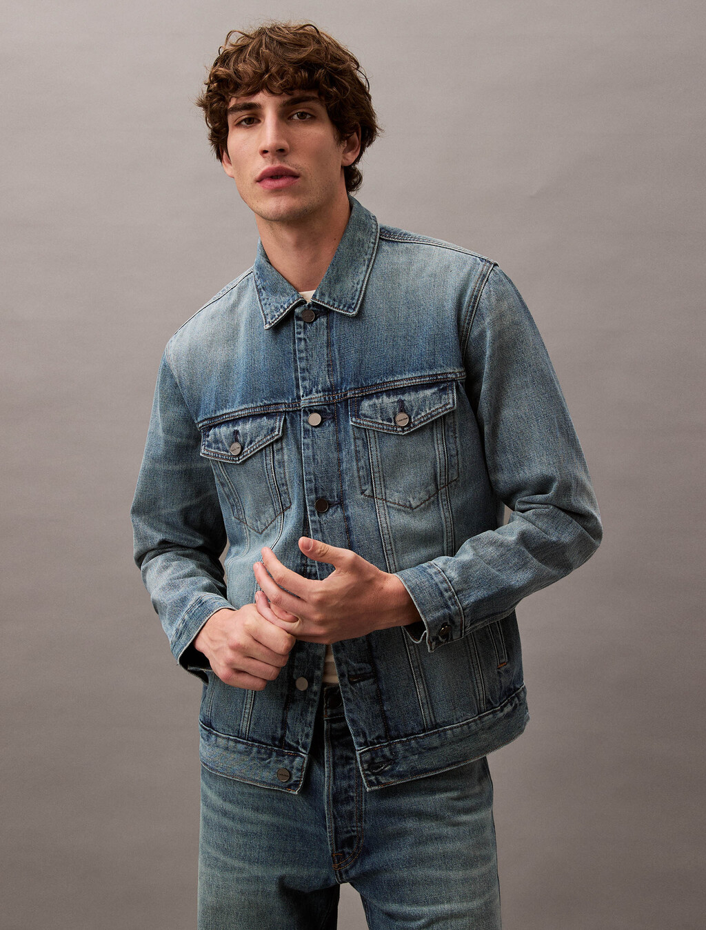 Selvedge Denim Trucker Jacket, ALLOY INDIGO, hi-res