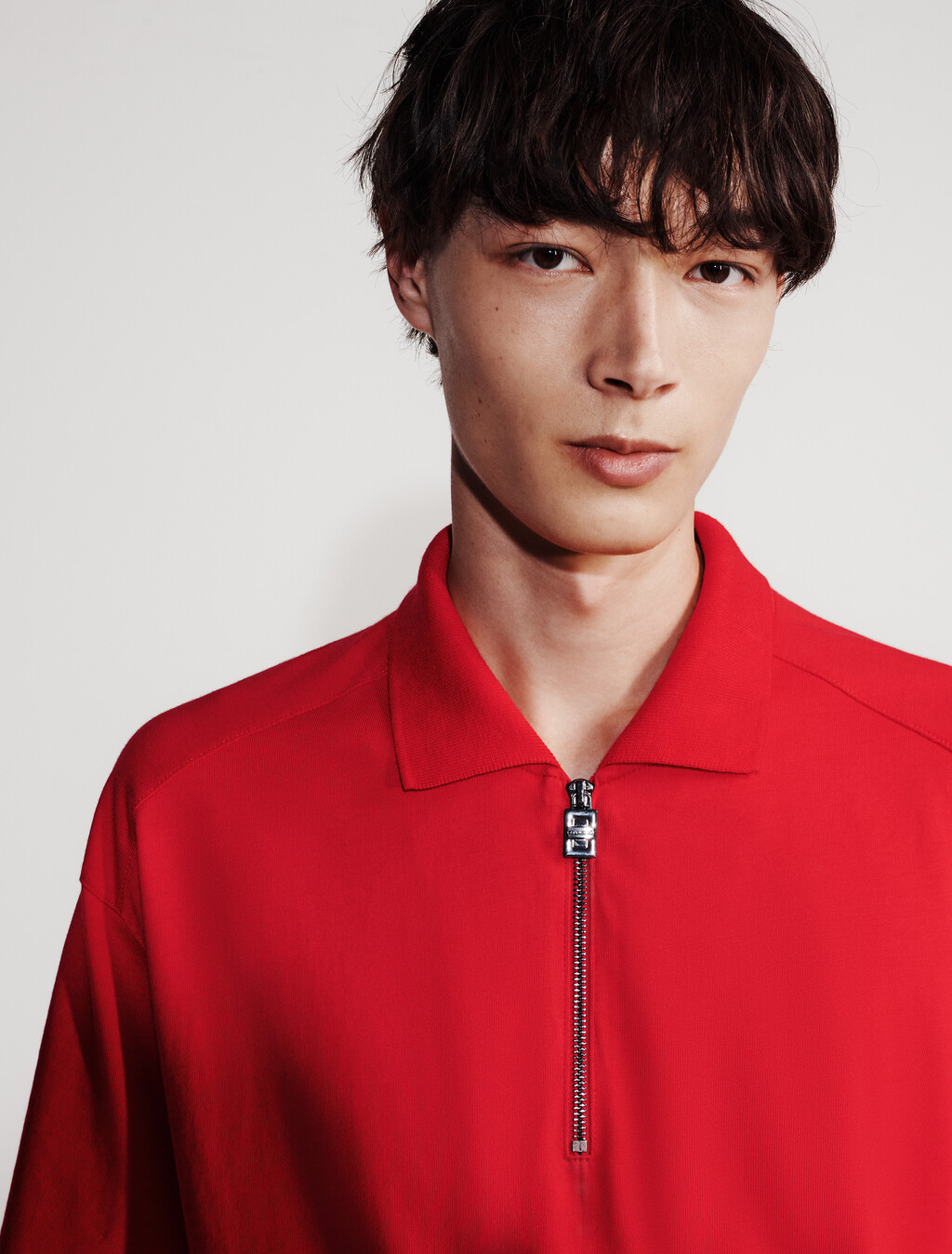 1/4 Zip Polo, Pantone Red, hi-res