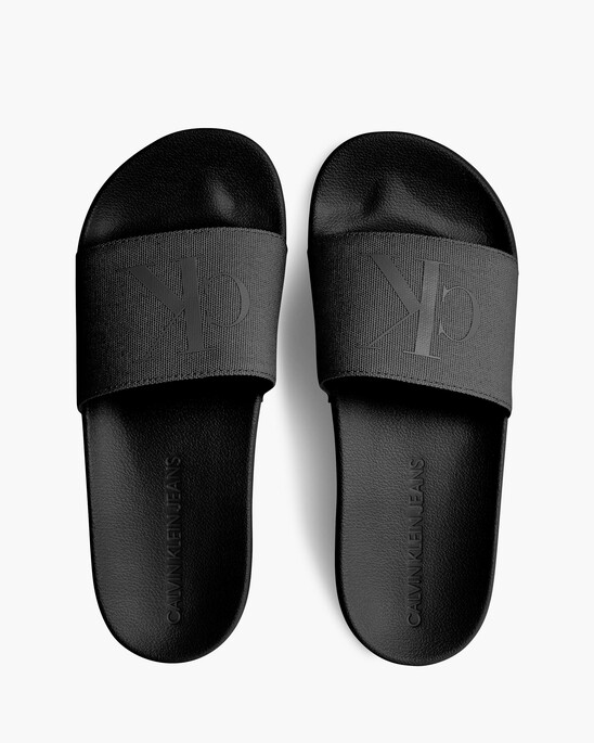 MONOGRAM COTTON SLIDES