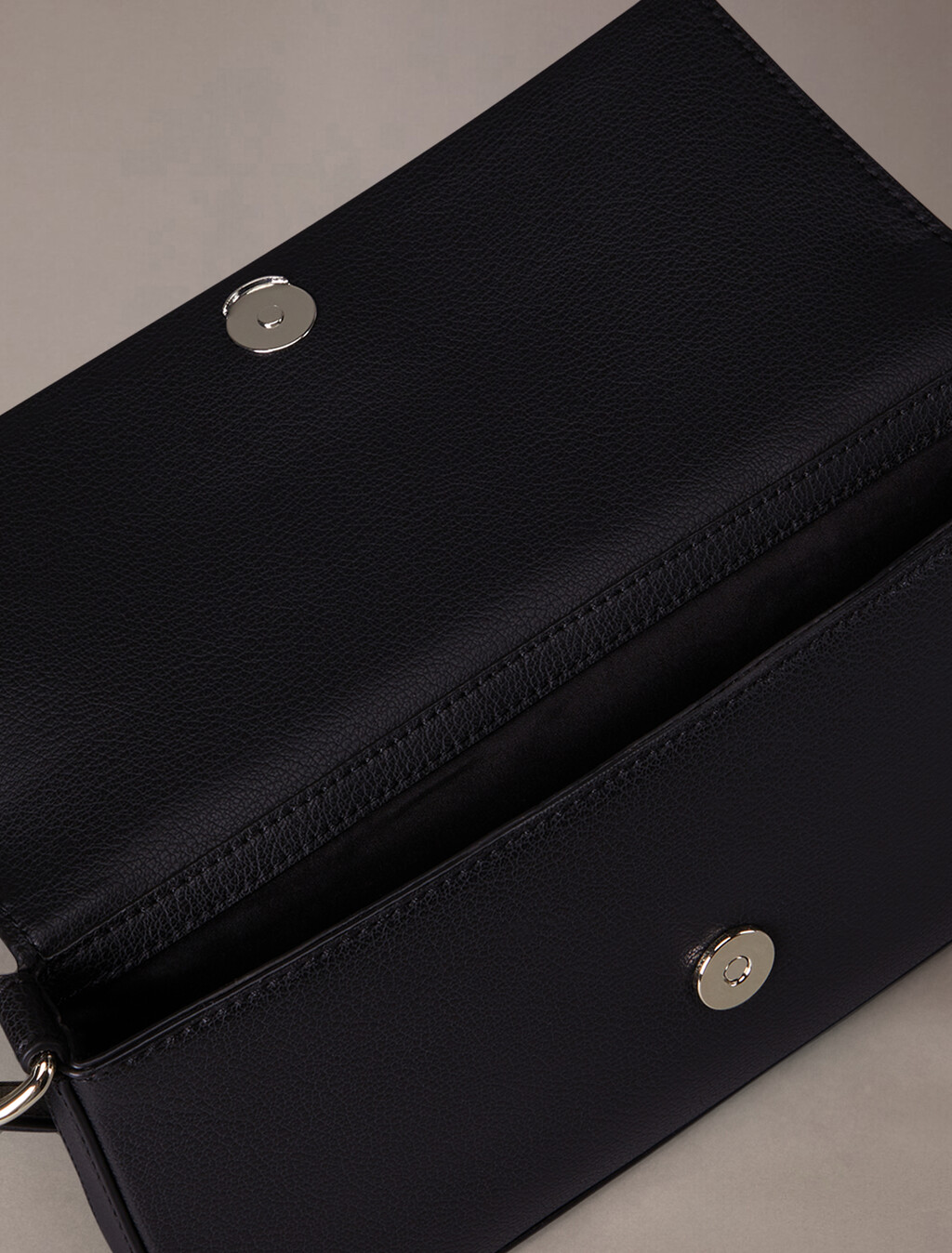 Minimal Monogram Flap Shoulder Bag, Black, hi-res