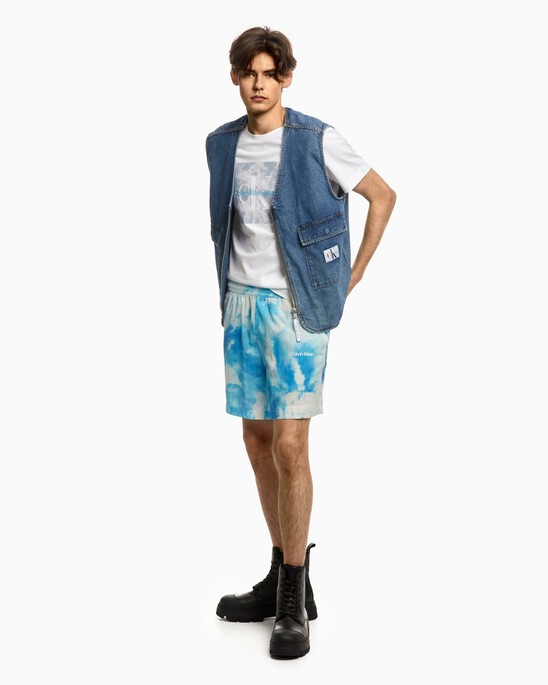 RECYCLED COTTON ZIP UP DENIM VEST