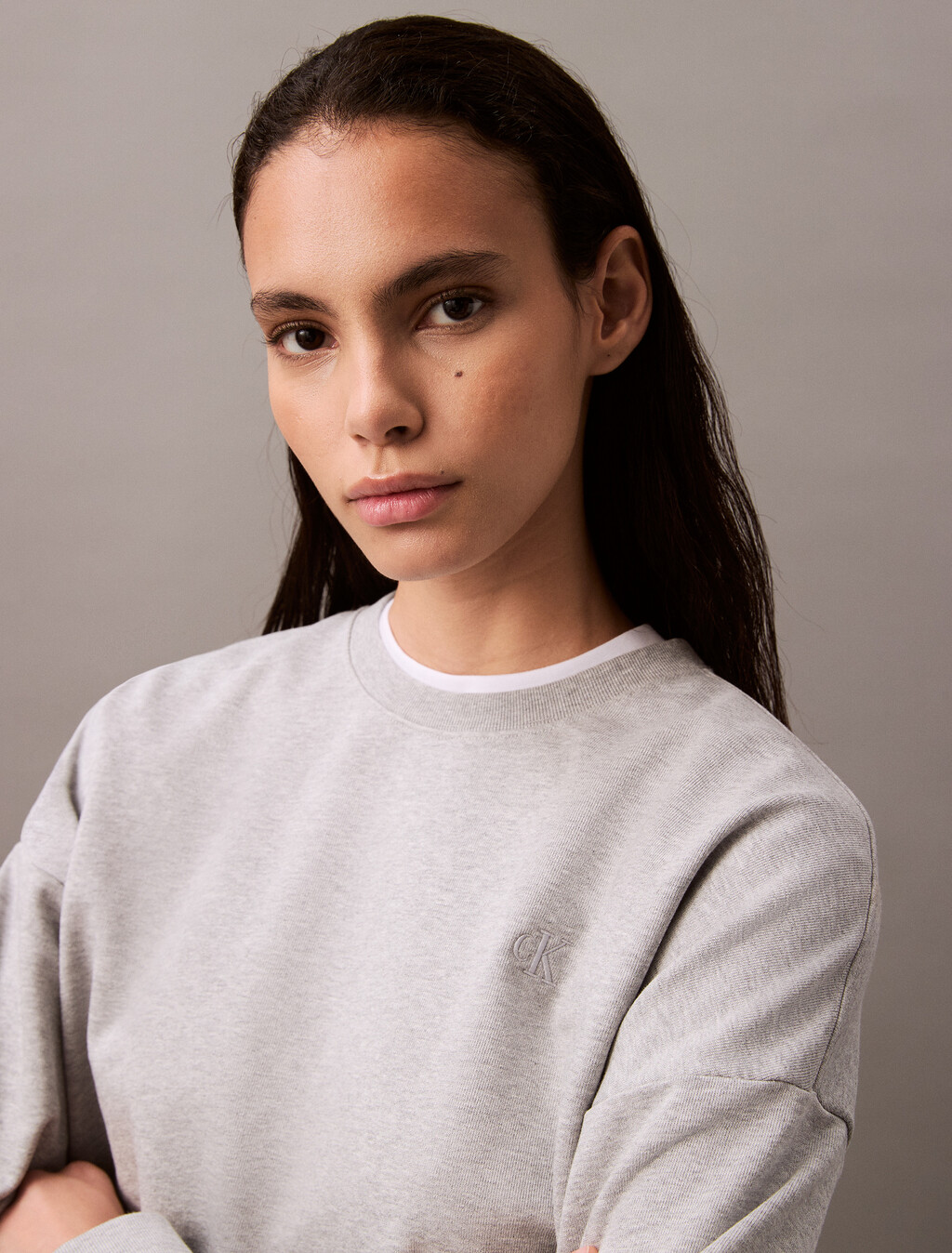 Relaxed Cotton Terry Sweatshirt, Heroic Grey Heather, hi-res