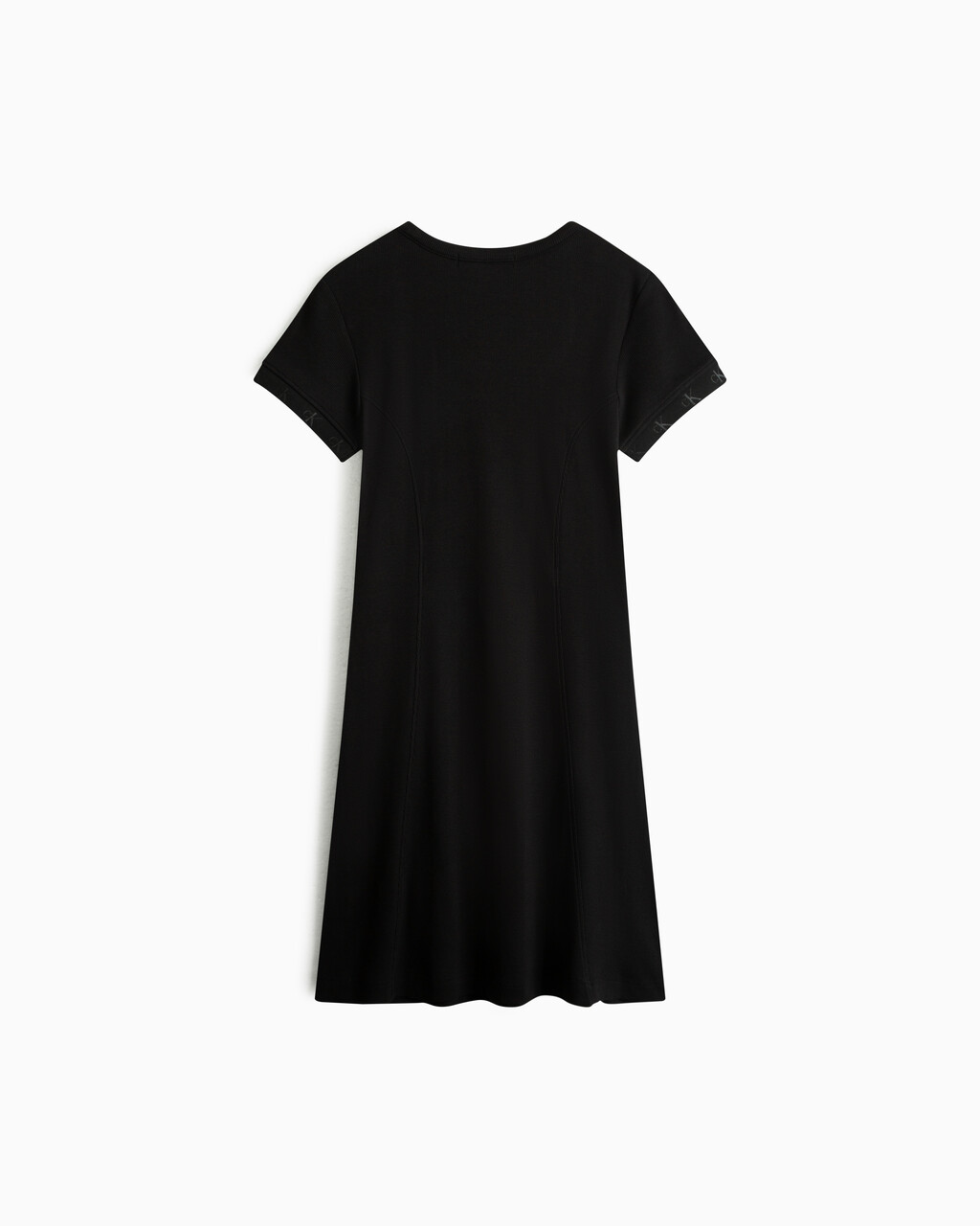 Logo Tape Rib Knit Body Stretch T-Shirt Dress, Ck Black, hi-res