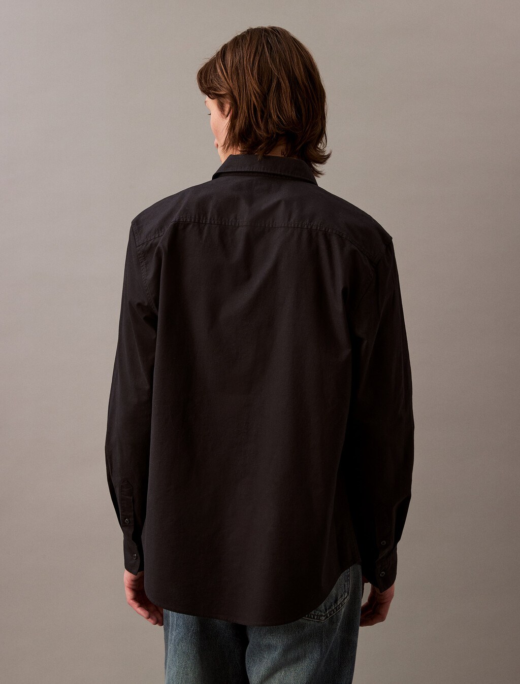 Solid Classic Oxford Button-Down Shirt, Black, hi-res