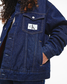 UNISEX PADDED DENIM JACKET, Denim Rinse, hi-res