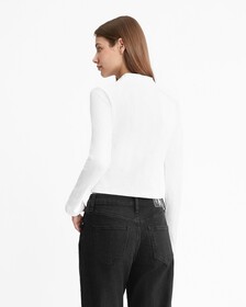 Monologo Rib Knit Slim Polo, Bright White, hi-res