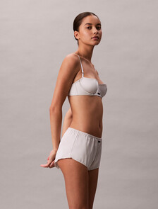 Satin Boy Shorts, Chalk, hi-res