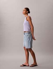 Cotton Stretch Rib Tank Top, Cosmic Sky, hi-res