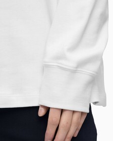SATIN MONOGRAM LONG SLEEVE TEE, Bright White, hi-res