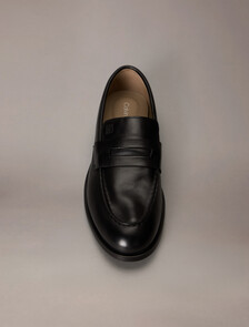 Leather Airfit&reg; Cushioned Penny Loafers, Triple Black, hi-res