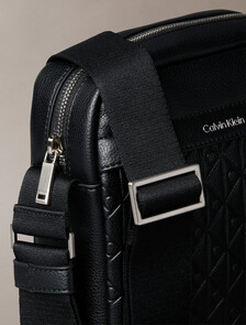 Embossed Allover Monogram Reporter Bag, Black, hi-res