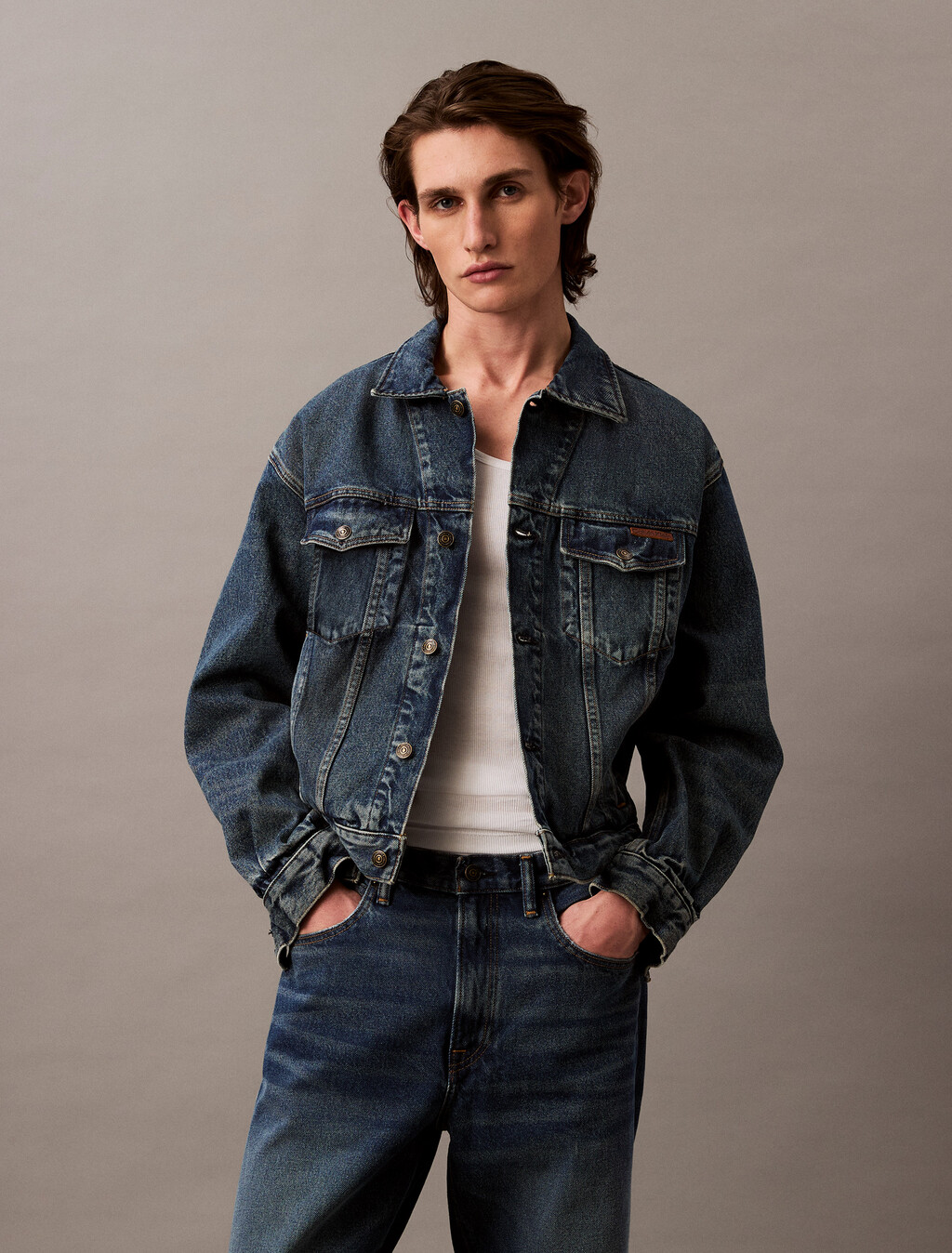 90s Denim Trucker Jacket, CK NO05, hi-res