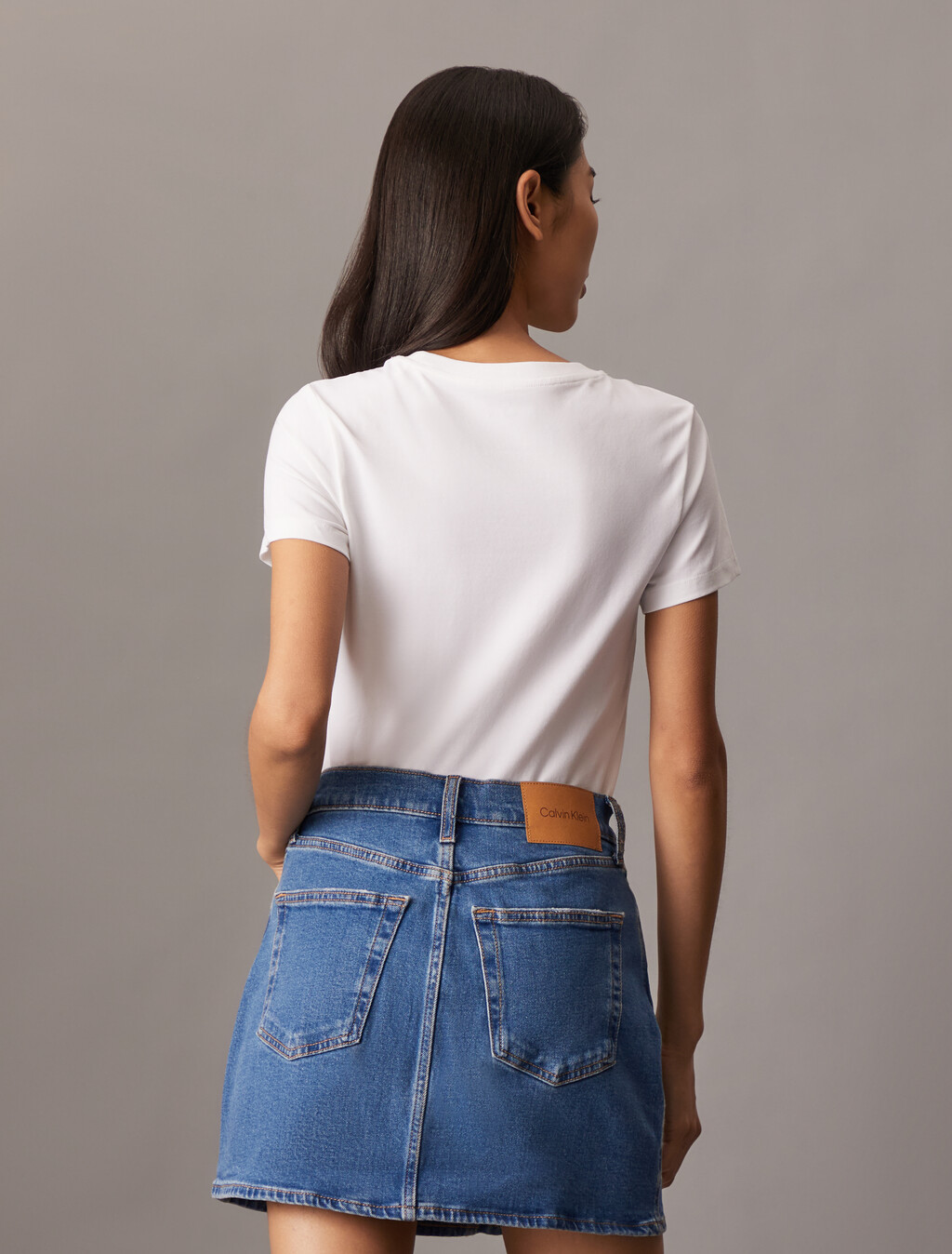 Institutional Logo Slim Tee, Bright White, hi-res