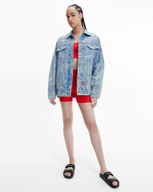 CK ONE GENDERLESS DENIM JACKET, Denim Medium, hi-res