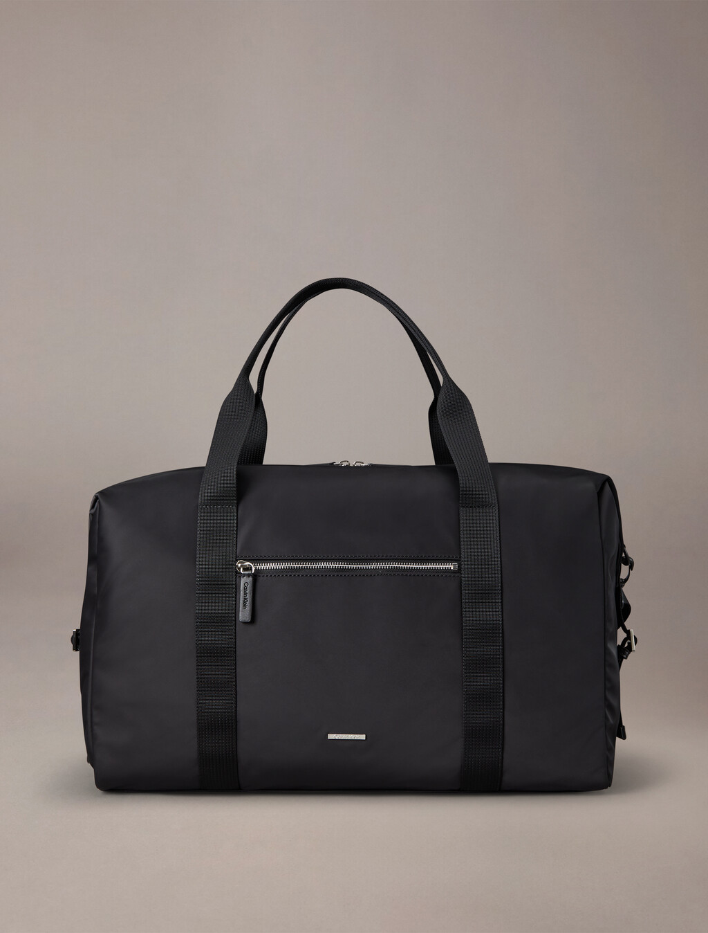 Sleek Nylon Weekender Bag, Black, hi-res