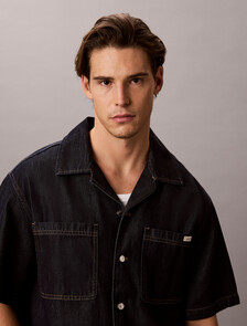 Eco Cool Short Sleeve Denim Shirt, RAW RINSE, hi-res