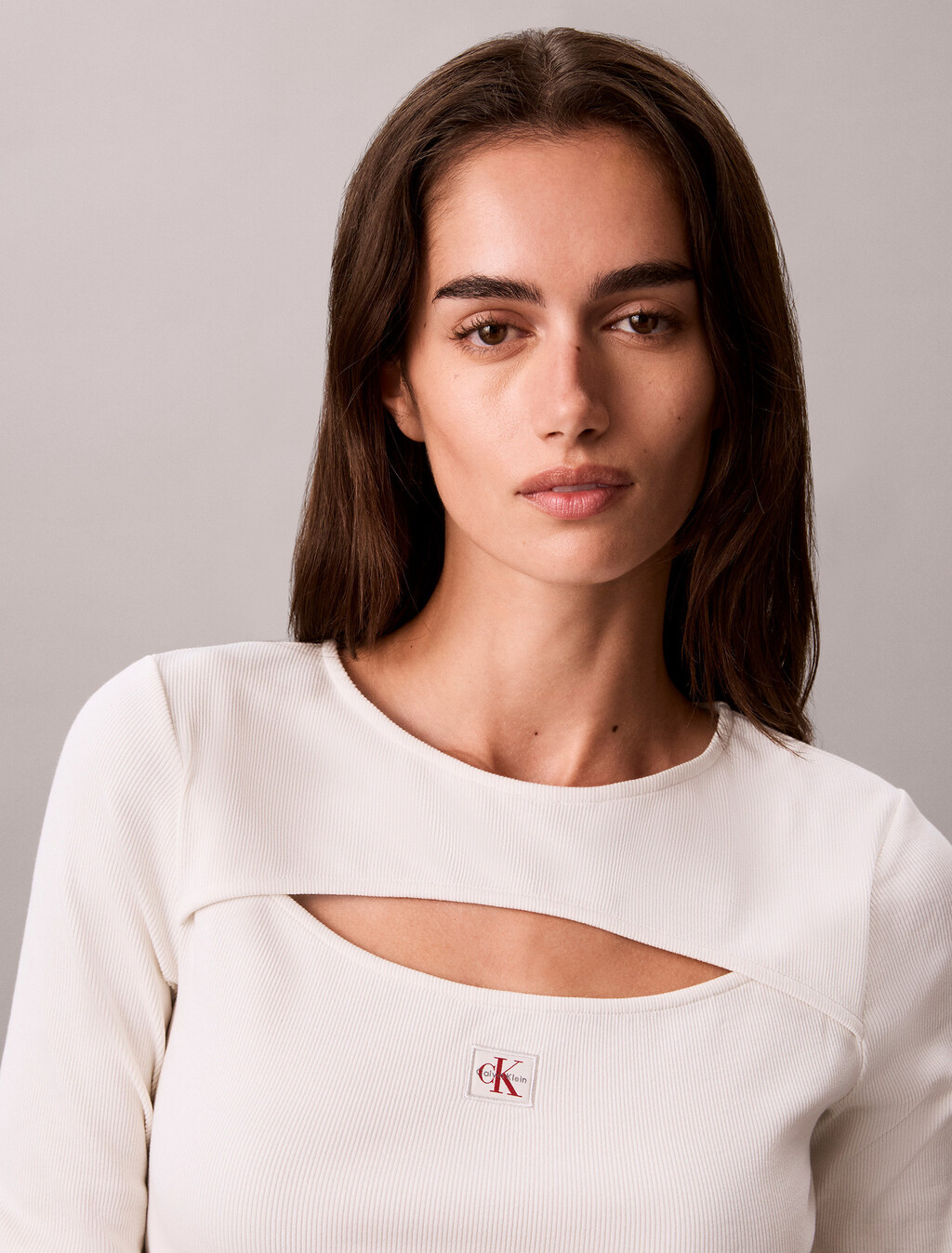 Cut-Out Rib Top, Tofu, hi-res