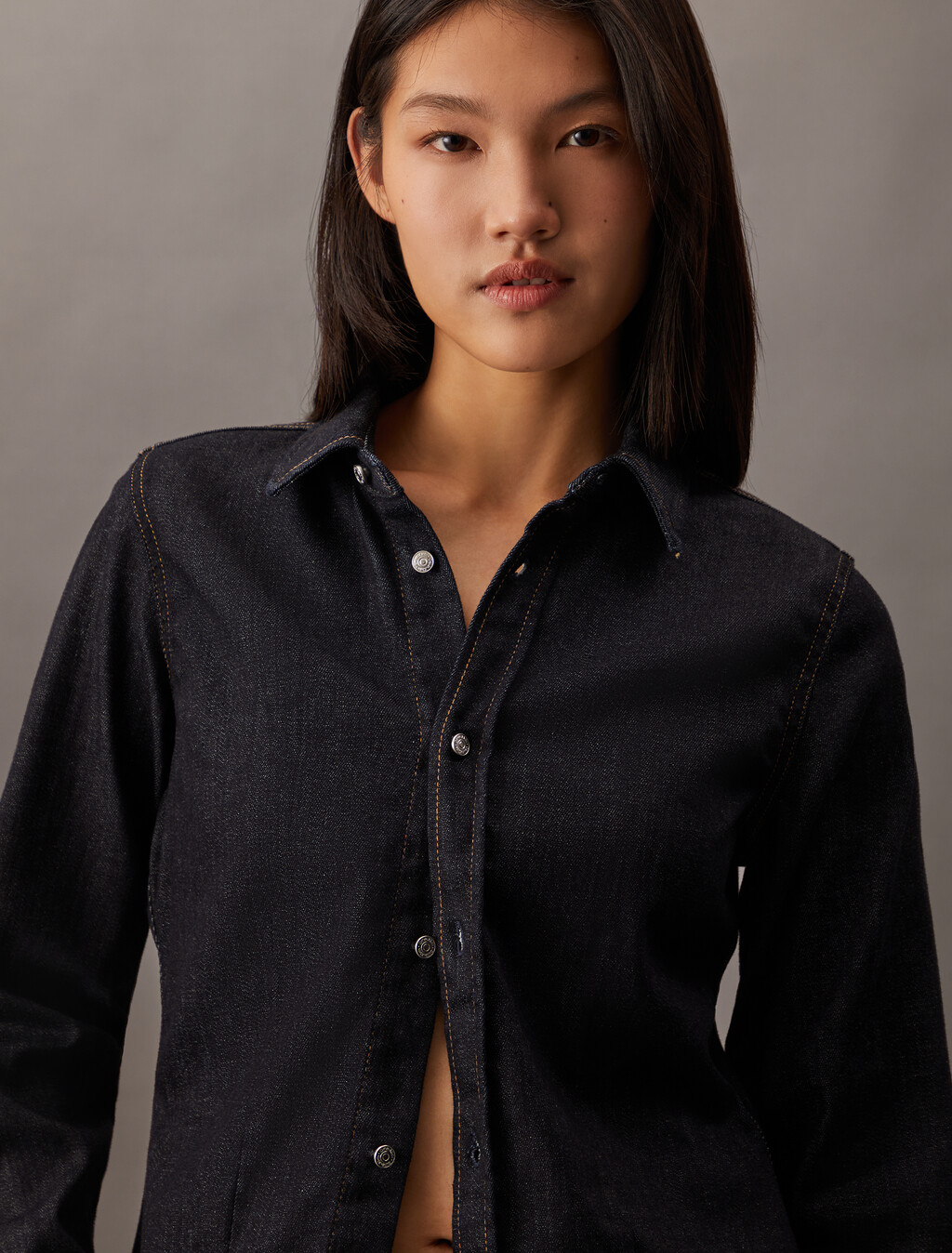 Forever Stretch Indigo Denim Shirt, Denim Rinse, hi-res