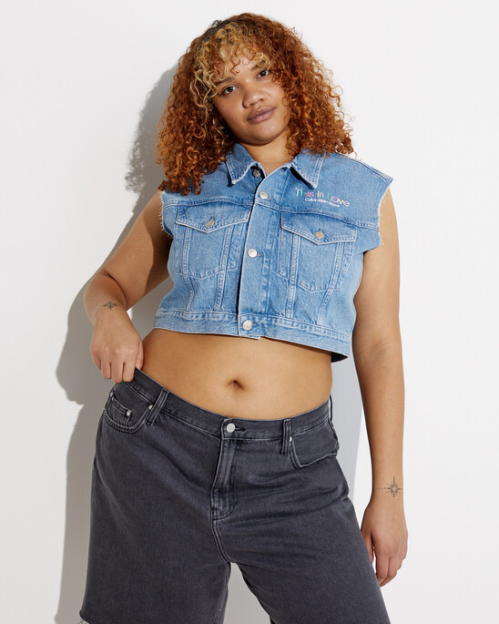 Pride Cropped Denim Vest