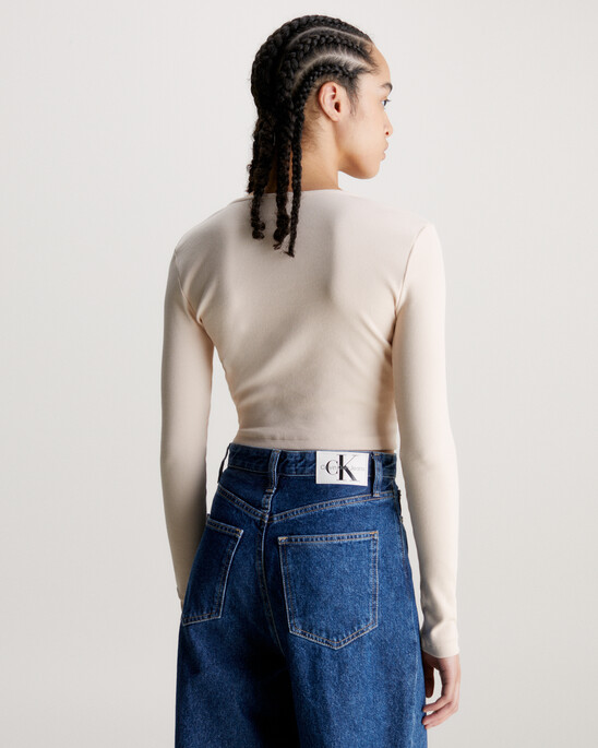 Slim Ribbed Long Sleeve Top