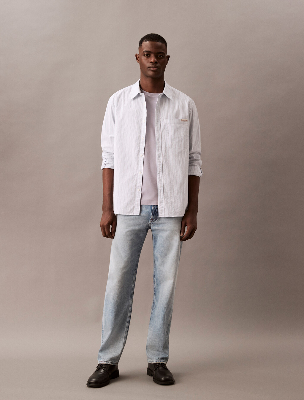Relaxed Striped Oxford Shirt, Niagara Mist, hi-res