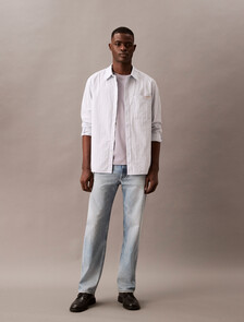 Relaxed Striped Oxford Shirt, Niagara Mist, hi-res