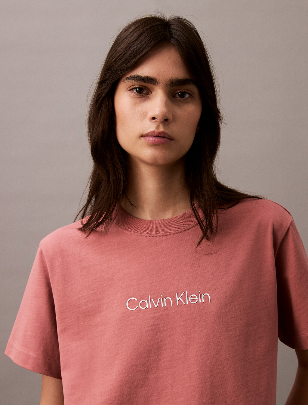 Relaxed Standard Logo Crewneck Tee, Light Mahogany, hi-res