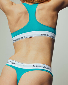 Modern Cotton Unlined Bralette, Island Turquoise, hi-res