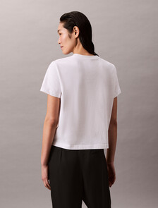CK Logo Jersey Slim Tee, Brilliant White, hi-res
