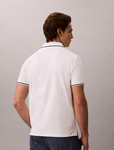 Cooling Tipped Collar Polo, Bright White, hi-res