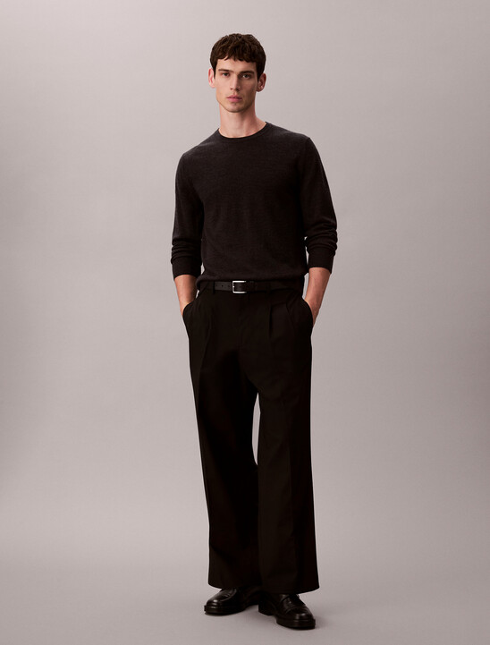 Wide Leg Pleated Viscose Pant