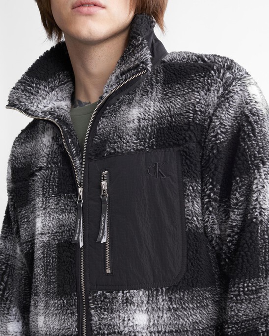 Shadow Plaid Sherpa Jacket