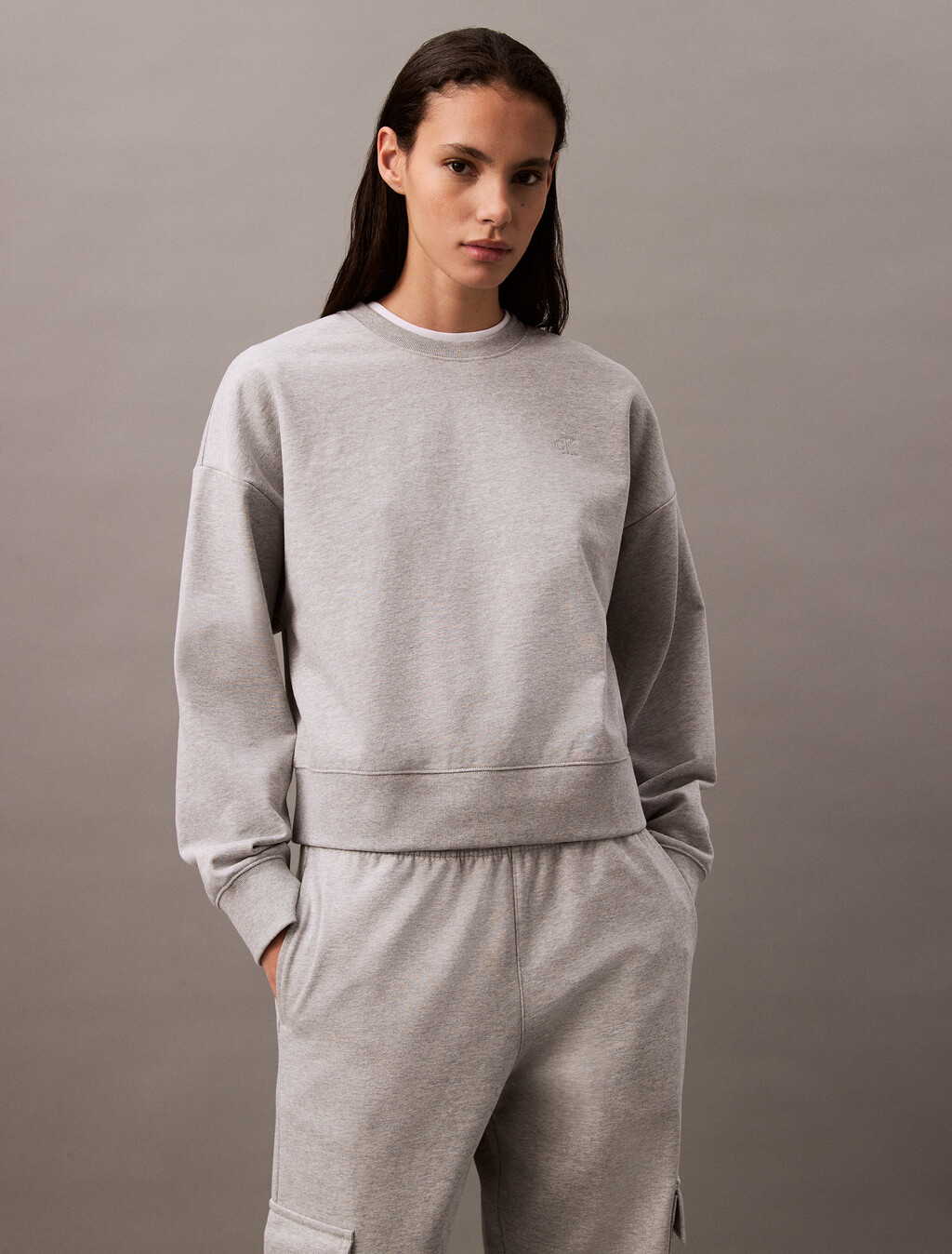 Relaxed Cotton Terry Sweatshirt, Heroic Grey Heather, hi-res