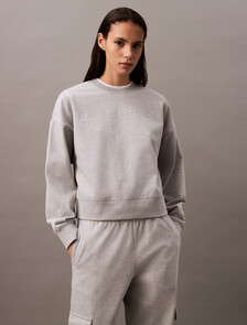 Relaxed Cotton Terry Sweatshirt, Heroic Grey Heather, hi-res